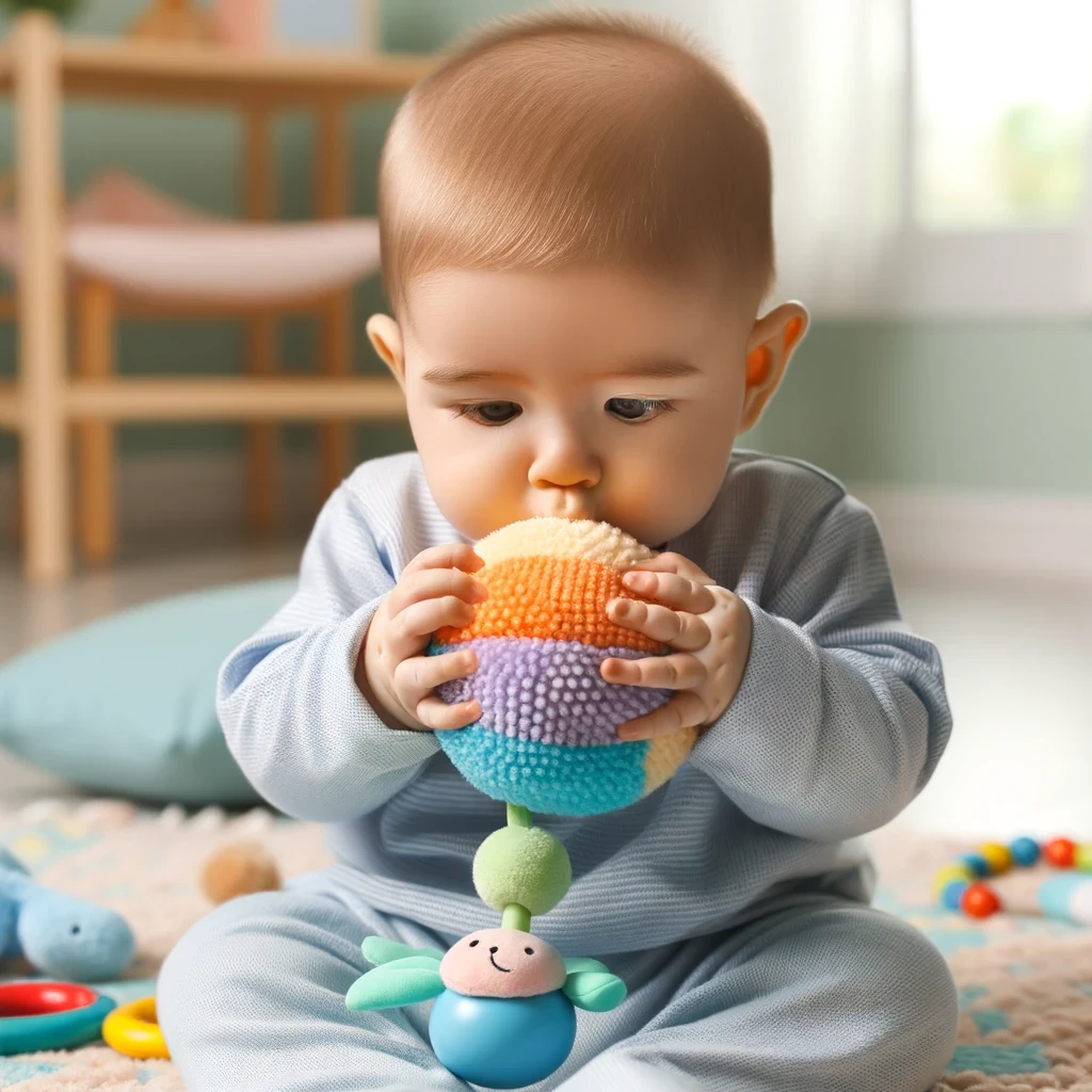 Pozorujte, či dieťa vie koordinovať oko-ruka-ústa, teda či si dokáže vziať predmety a vložiť ich do úst.