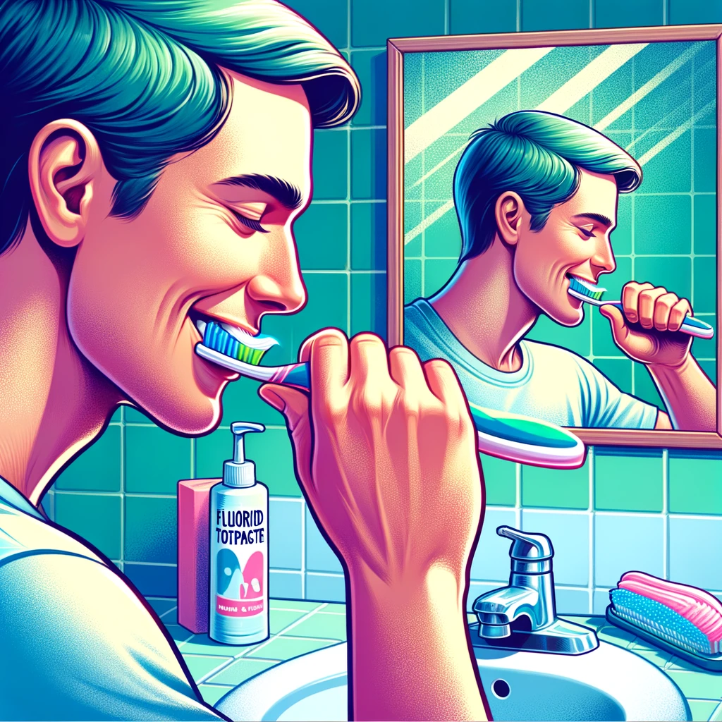 Pravidelné čistenie zubov aspoň dvakrát denne pomocou zubnej kefky a zubnej pasty s fluoridom.